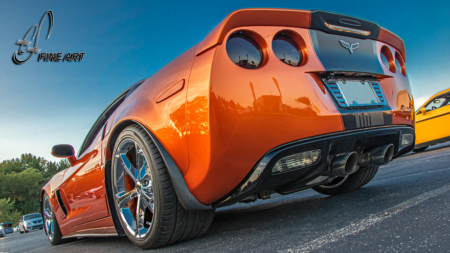 Robert’s Chevrolet Corvette C6 with California Super Coupes rear spoiler and window rails.