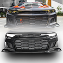 2019-2025 Chevy Camaro SS RS LT Black Panther ZL1 1LE 1PC Full Gloss Carbon Fiber Track Package Front Bumper Conversion for RS Headlights-1