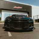 2019-2025 Chevy Camaro SS RS LT Black Panther ZL1 1LE 1PC Full Gloss Carbon Fiber Track Package Front Bumper Conversion for RS Headlights-8