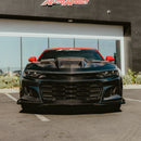 2019-2025 Chevy Camaro SS RS LT Black Panther ZL1 1LE 1PC Full Gloss Carbon Fiber Track Package Front Bumper Conversion for RS Headlights-32
