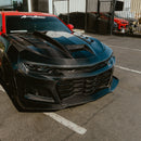 2019-2025 Chevy Camaro SS RS LT Black Panther ZL1 1LE 1PC Full Gloss Carbon Fiber Track Package Front Bumper Conversion for RS Headlights-34