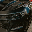 2019-2025 Chevy Camaro SS RS LT Black Panther ZL1 1LE 1PC Full Gloss Carbon Fiber Track Package Front Bumper Conversion for RS Headlights-36