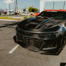 2019-2025 Chevy Camaro SS RS LT Black Panther ZL1 1LE 1PC Full Gloss Carbon Fiber Track Package Front Bumper Conversion for RS Headlights-11