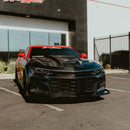2019-2025 Chevy Camaro SS RS LT Black Panther ZL1 1LE 1PC Full Gloss Carbon Fiber Track Package Front Bumper Conversion for RS Headlights-5
