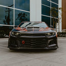 2019-2025 Chevy Camaro SS RS LT Black Panther ZL1 1LE 1PC Full Gloss Carbon Fiber Track Package Front Bumper Conversion for RS Headlights-23