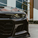 2019-2025 Chevy Camaro SS RS LT Black Panther ZL1 1LE 1PC Full Gloss Carbon Fiber Track Package Front Bumper Conversion for RS Headlights-6