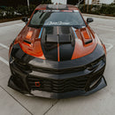 2019-2025 Chevy Camaro SS RS LT Black Panther ZL1 1LE 1PC Full Gloss Carbon Fiber Track Package Front Bumper Conversion for RS Headlights-17