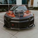 2019-2025 Chevy Camaro SS RS LT Black Panther ZL1 1LE 1PC Full Gloss Carbon Fiber Track Package Front Bumper Conversion for RS Headlights-31