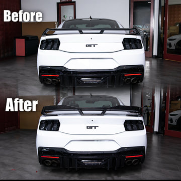 2024+ Mustang S650 Dark Horse Rear Spoiler Gloss Carbon Fiber 2pcs - 0