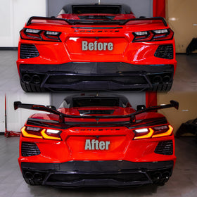 2020-2026 Corvette C8 Type-Z07 Style Rear Spoiler Aluminum 2pc For Stingray - 0