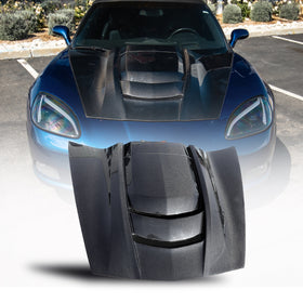 2005-2013 Corvette C6 Carbon Fiber ZR1-Style Double-Sided Vented Hood