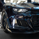 2019-2025 Chevy Camaro SS RS LT Black Panther ZL1 1LE 1PC Full Gloss Carbon Fiber Track Package Front Bumper Conversion for RS Headlights-14