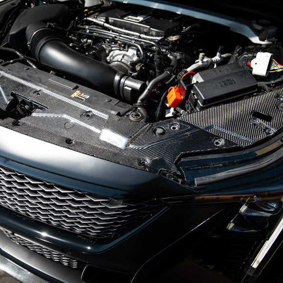 2025-2026 Cadillac CT5-V Blackwing Engine Panel Trim Radiator Cover Gloss Carbon Fiber 3pc Kit