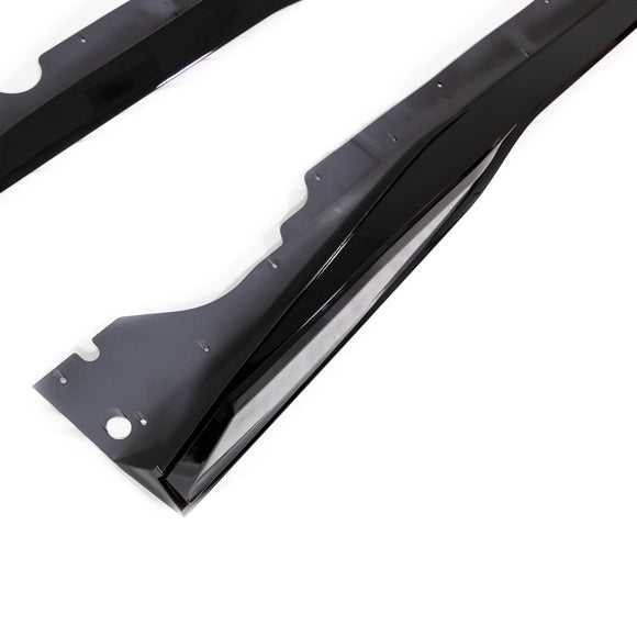 2020-2024 Corvette C8 Stingray Evo Style Side Skirts Gloss Black Pair