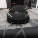2020-2024 Corvette C8 Stingray Evo Style Front Lower Chin Splitter Gloss Black-2