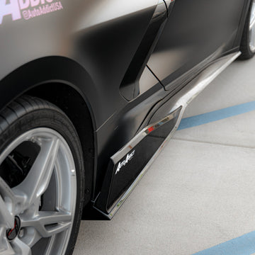 2020-2024 Corvette C8 Stingray Evo Style Side Skirts Gloss Black Pair - 0