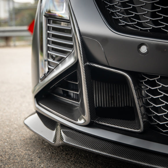 2025-2026 Cadillac CT5-V Blackwing Front Side Outer Grilles Pre Preg Gloss Carbon Fiber Pair