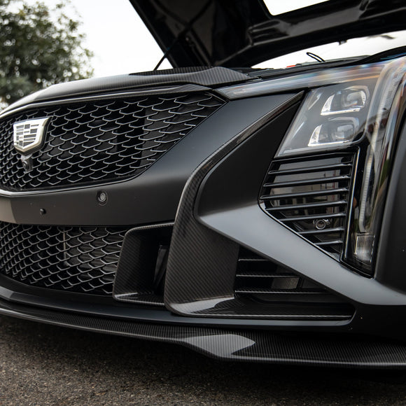 2025-2026 Cadillac CT5-V Blackwing Front Side Outer Grilles Pre Preg Gloss Carbon Fiber Pair