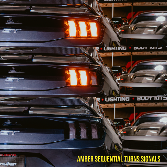 2024-2026 Mustang S650 Euro Style Taillights Amber Turn Signal Sequential