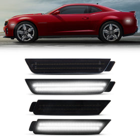 2010-2015 Chevrolet Camaro Smoked White LED Side Markers Set