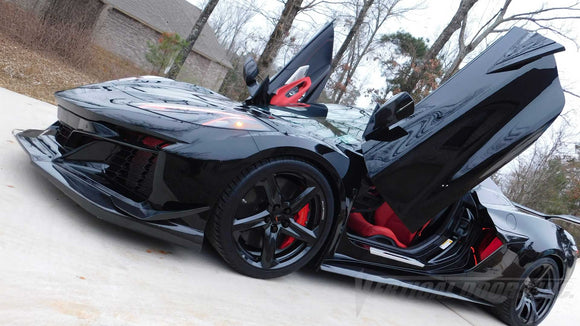 Chevrolet Corvette C8 Z06 just got a ton of upgrades done at Jones Services in Haughton Louisiana including a lambo door conversion kit, &nbsp;High wing, lighting effects, Diffuser and much more.