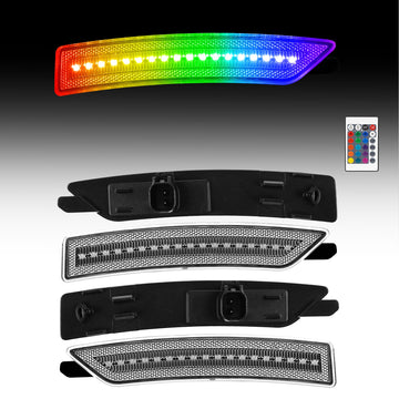 2024-2026 Ford Mustang S650 RGB Clear LED Side Markers - 0