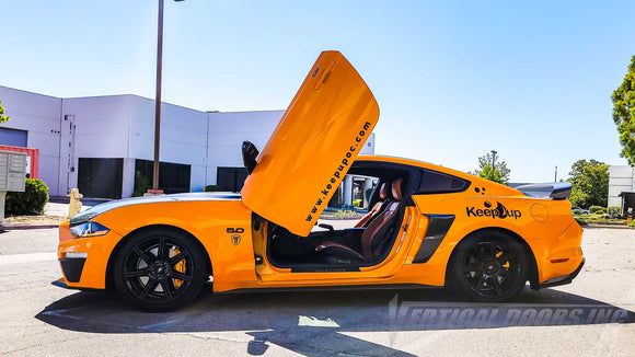 Ford Mustang 2015-2023 Lambo Door Conversion Kit by Vertical Doors Inc. VDCFM15, ford mustang, ford, mustang, 6thgen, stang, lambo doors, vertical doors, door conversion, scissor doors, butterfly doors, wing doors,