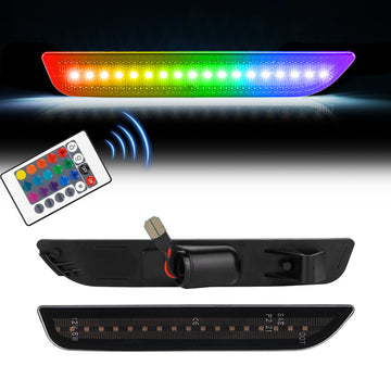 2010-2014 Ford Mustang RGB Smoked LED Side Markers - 0