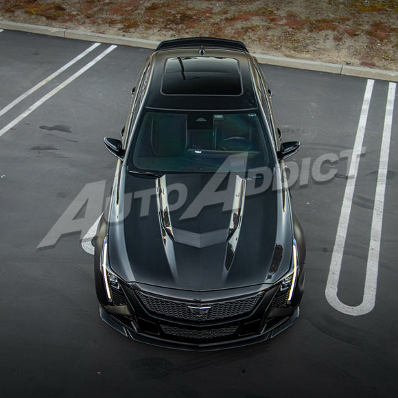 2020-2026 Cadillac CT5/V-Blackwing Heritage Spec Pre-Preg V-Shaped Double Sided Carbon Fiber Hood