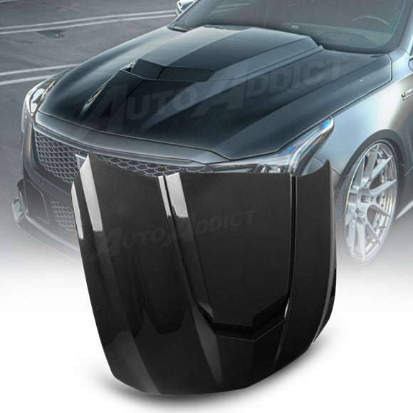 2020-2026 Cadillac CT5/V-Blackwing Heritage Spec Pre-Preg V-Shaped Double Sided Carbon Fiber Hood