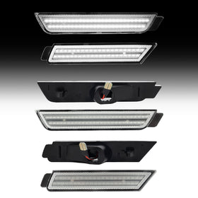 2010-2015 Chevrolet Camaro Clear White LED Side Markers Set - 0