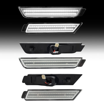 2010-2015 Chevrolet Camaro Clear White LED Side Markers Set - 0