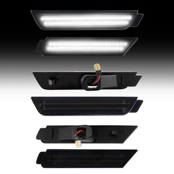 2010-2015 Chevrolet Camaro Smoked White LED Side Markers Set - 0