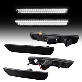 2010-2014 Ford Mustang Smoked White LED Side Markers - 0