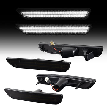 2010-2014 Ford Mustang Smoked White LED Side Markers - 0