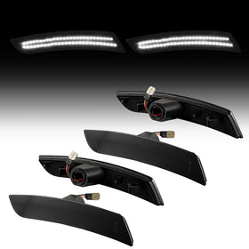 2016-2025 Chevrolet Camaro Smoked White LED Side Markers Set - 0