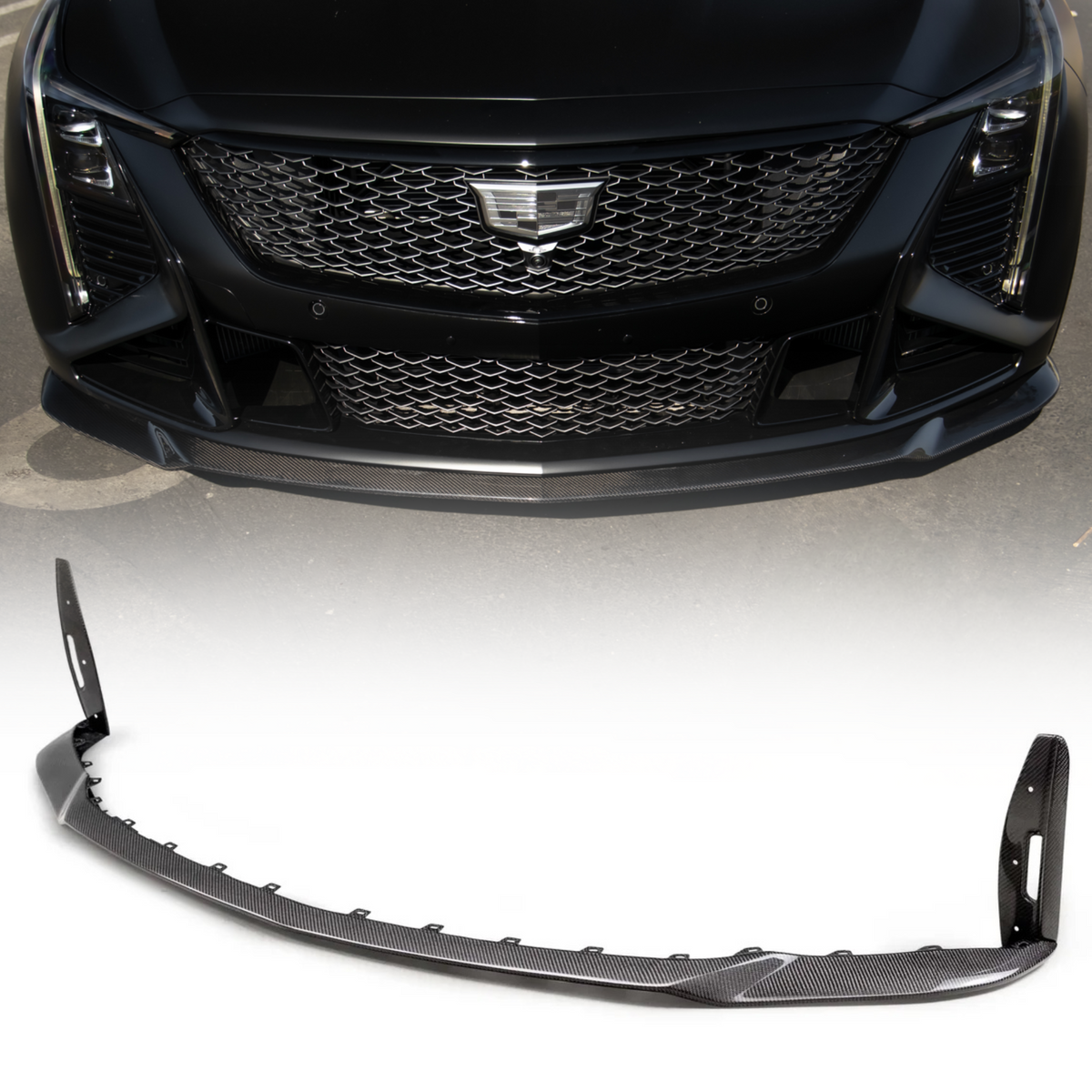2022-2026 Cadillac CT5-V Blackwing Gloss Carbon Fiber Front Chin Split ...