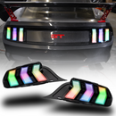 2015-2023 Mustang S550 Euro Taillights S650 Style RGB (Clear/Smoked)-1
