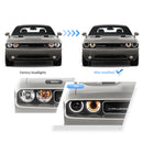 2008-2014 Dodge Challenger OEM Replica Headlights Projector LED Lights-5