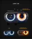 2008-2014 Dodge Challenger RGB Color Change OEM Replica Headlights Projector LED Lights-4