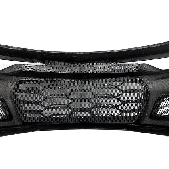 2019-2025 Chevy Camaro SS RS LT Black Panther ZL1 1LE 1PC Full Gloss Carbon Fiber Track Package Front Bumper Conversion for RS Headlights