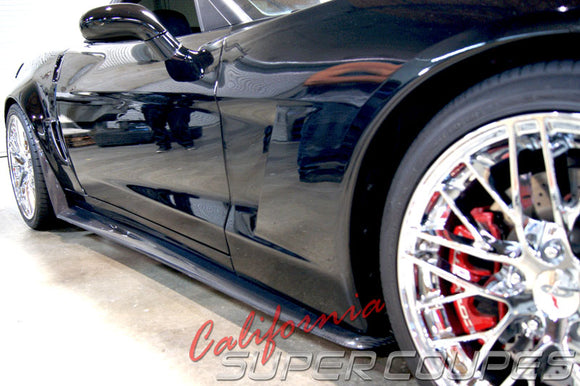 Side Skirts Wide Style for Chevrolet Corvette C6 Z06, ZR1, Grand Sport, and Wide Body by CSC