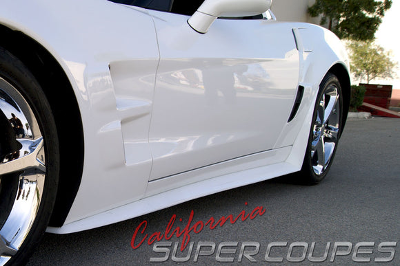 Side Skirts Wide Style for Chevrolet Corvette C6 Z06, ZR1, Grand Sport, and Wide Body by CSC