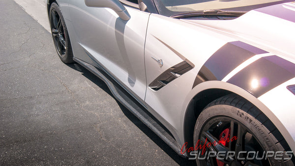 Side Skirts Z06 Style for Chevrolet Corvette C7 2014-2019 in Carbon Fiber or Fiberglass