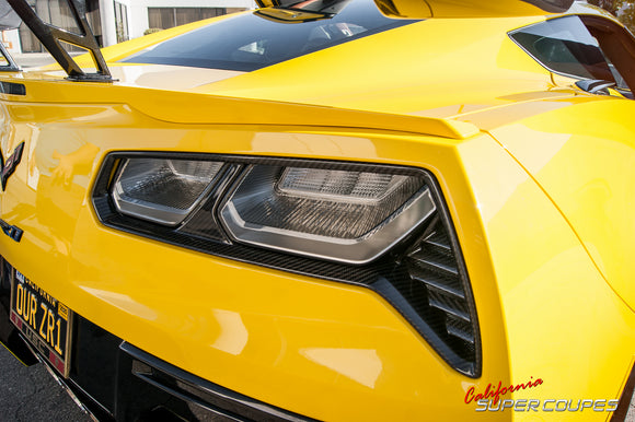 Rear Taillight Bezels Carbon Fiber Chevrolet Corvette C7 2014-2019 By CSC