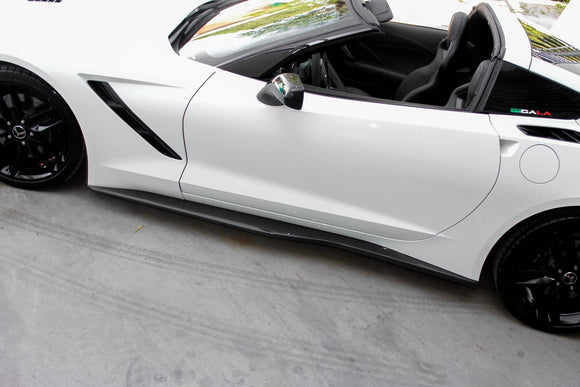 Side Skirts Z06 Style for Chevrolet Corvette C7 2014-2019 in Carbon Fiber or Fiberglass