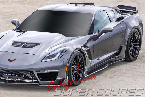 Side Skirts Z06 Style for Chevrolet Corvette C7 2014-2019 in Carbon Fiber or Fiberglass