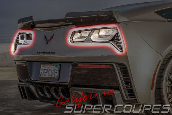 Rear Taillight Bezels Carbon Fiber Chevrolet Corvette C7 2014-2019 By CSC
