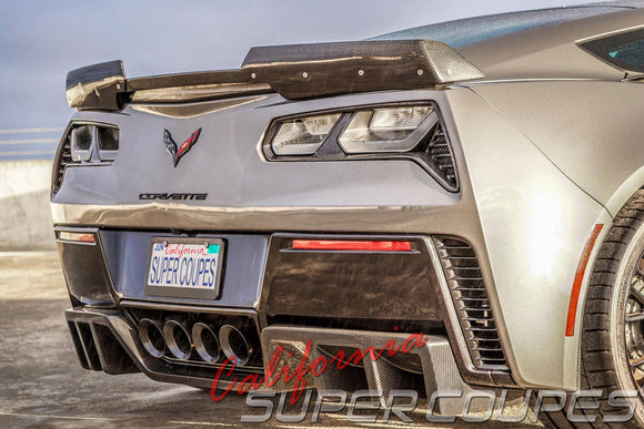 Rear Taillight Bezels Carbon Fiber Chevrolet Corvette C7 2014-2019 By CSC