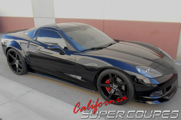 Side Skirts Wide Style for Chevrolet Corvette C6 Z06, ZR1, Grand Sport, and Wide Body by CSC